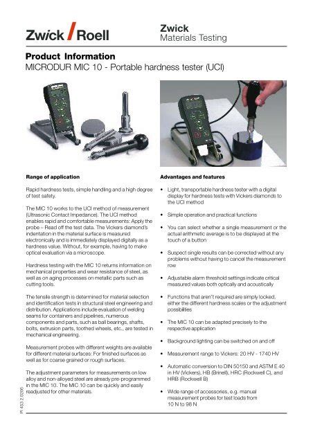 how to calibrate mic 10 hardness tester|microdur.